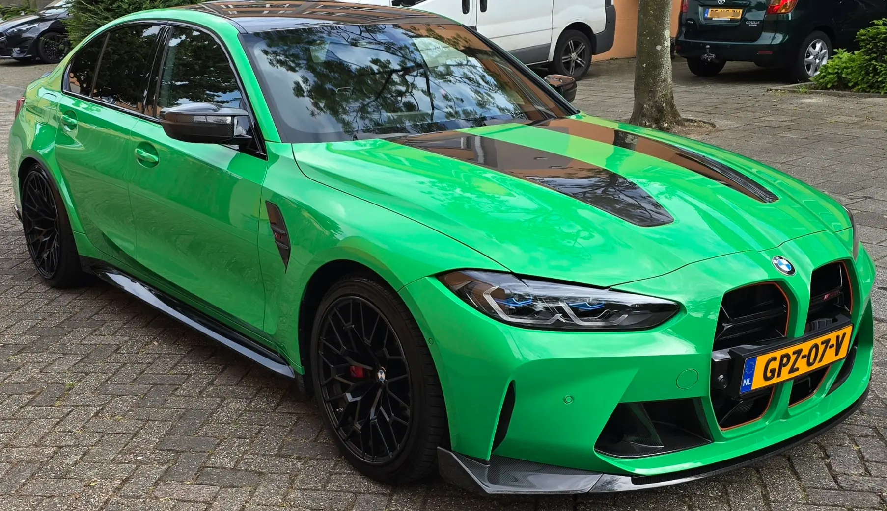 BMW M3 CS groen voorkant